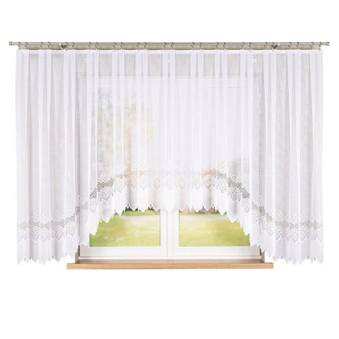 MODESTA Firanka żakardowa gotowa, szerokość 500 x wysokość 160cm, kolor 001 biały 017173/FBL/001/500160/1