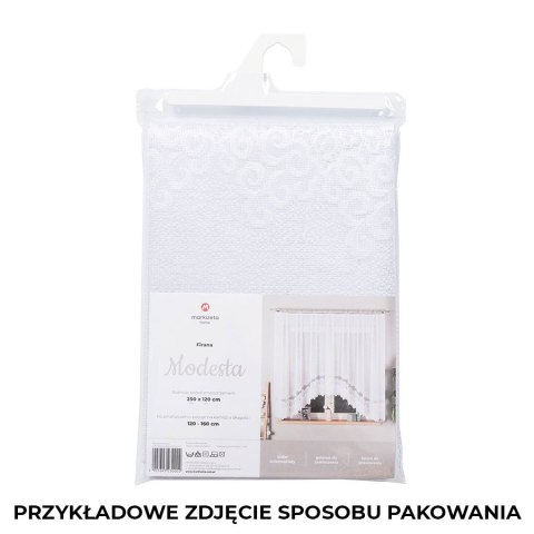 MODESTA Firanka żakardowa gotowa, szerokość 500 x wysokość 160cm, kolor 001 biały 017173/FBL/001/500160/1