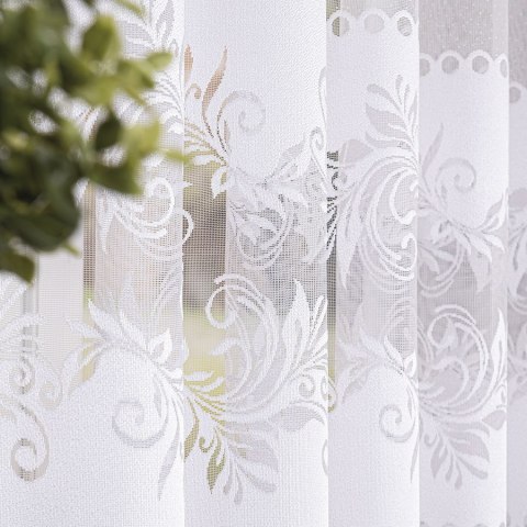 Firanka żakardowa na metry 018074 wysokość 150 cm kolor biały
