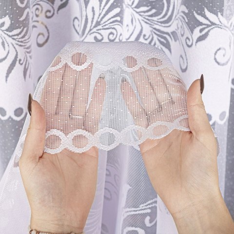 Firanka żakardowa na metry 018074 wysokość 150 cm kolor biały