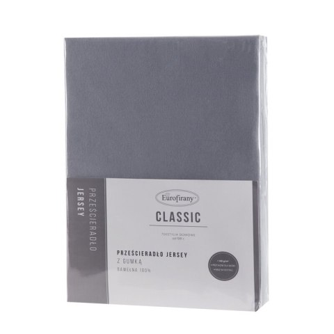 PRZEŚCIERADŁO JERSEY3 90 X 200 CM CIEMNOSTALOWY