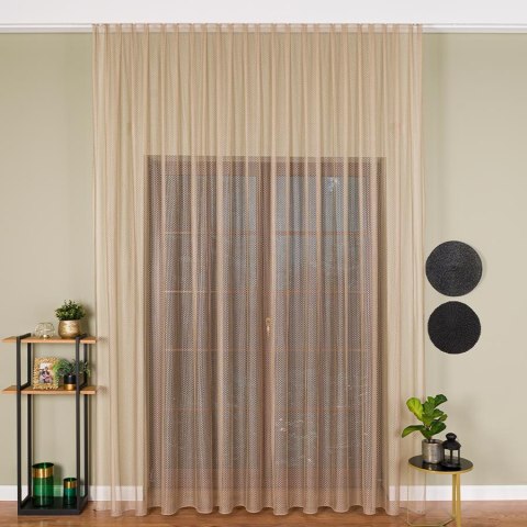 Firanka fantazyjna z ołowianką, wysokość 300cm, kolor 004 jasny beżowy 475033/OLO/004/000300/1