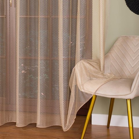 Firanka fantazyjna z ołowianką, wysokość 300cm, kolor 004 jasny beżowy 475033/OLO/004/000300/1