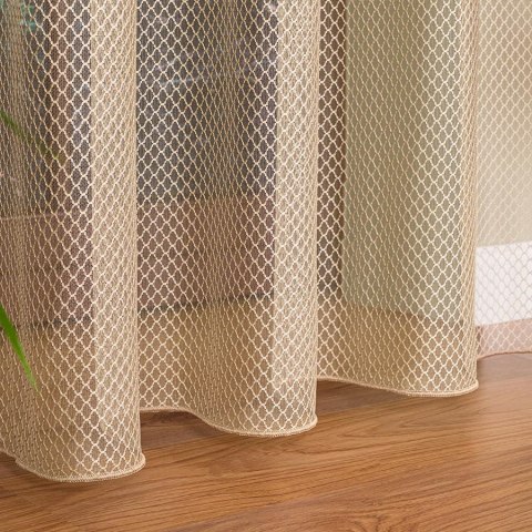 Firanka fantazyjna z ołowianką, wysokość 300cm, kolor 004 jasny beżowy 475033/OLO/004/000300/1