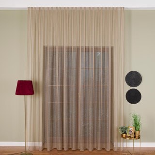 Firanka fantazyjna z ołowianką na metry 475033 wysokość 300 cm kolor ciemny beżowy