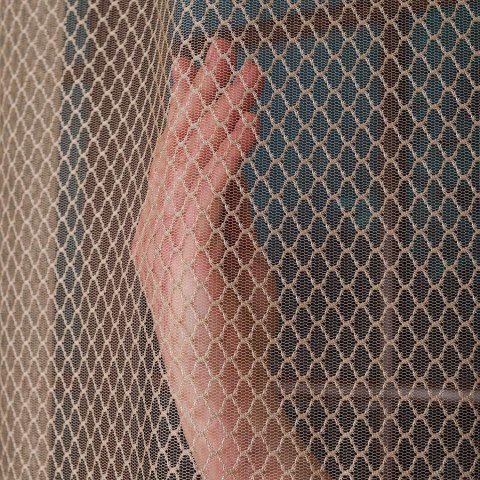 Firanka fantazyjna z ołowianką, wysokość 300cm, kolor 005 ciemny beżowy 475033/OLO/005/000300/1