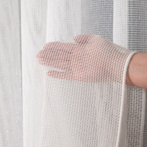 MALIA Firana fantazyjna z ołowianką, wysokość 300cm, kolor 002 biały 578039/OLO/002/000300/1