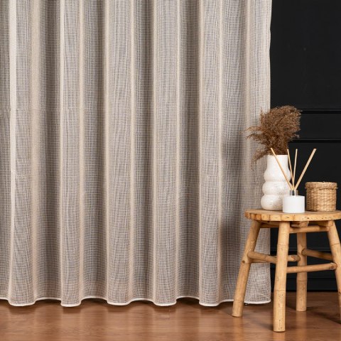 MALIA Firana fantazyjna z ołowianką, wysokość 300cm, kolor 005 beżowy 578039/OLO/005/000300/1