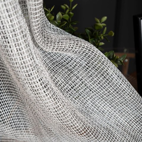 MALIA Firana fantazyjna z ołowianką, wysokość 300cm, kolor 006 szary 578039/OLO/006/000300/1