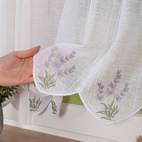 Zazdrostka haftowana panelowa na batyście, wysokość 60cm, kolor 001 biały 034826/420/001/000060/1