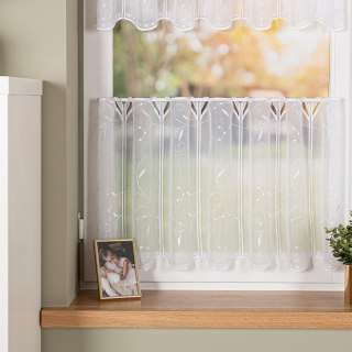 Zazdrostka panelowa haftowana na woalu, wysokość 45cm, kolor 001 biały 054464/233/001/000045/1