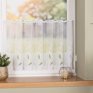 Zazdrostka panelowa haftowana na woalu, wysokość 60cm, kolor 001 biały 034665/233/001/000060/1