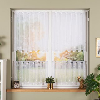 Zazdrostka panelowa haftowana na woalu, wysokość 75cm, kolor 001 biały 054464/233/001/000075/1