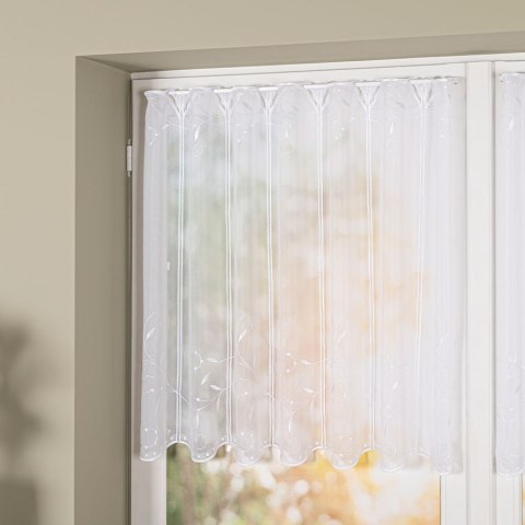 Zazdrostka panelowa haftowana na woalu, wysokość 75cm, kolor 001 biały 054464/233/001/000075/1