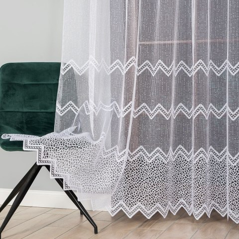 Firanka żakardowa na metry 639040 wysokość 250 cm kolor biały