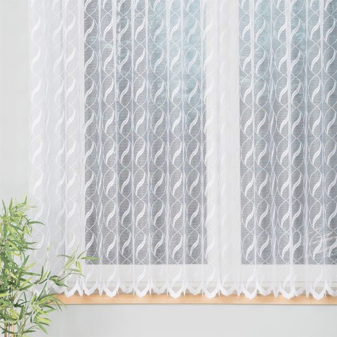 Firanka żakardowa na metry 628144 wysokość 150 cm kolor biały z błyskiem