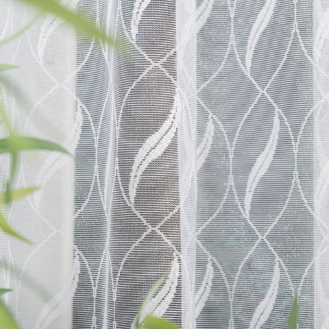 Firanka żakardowa na metry 628144 wysokość 150 cm kolor biały z błyskiem