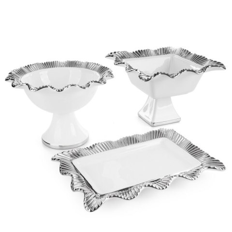 MISA DEKORACYJNA BETSY (01) 28 X 28 X 22 CM KREMOWY