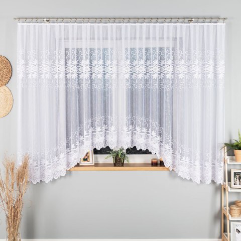 Firanka gotowa żakardowa JOWITA 180x520 cm kolor biały