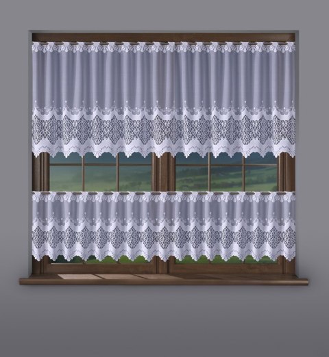 Zazdrostka żakardowa na metry 761021 wysokość 70 cm kolor biały