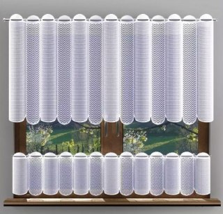 Zazdrostka żakardowa na metry 681008 wysokość 40 cm kolor biały