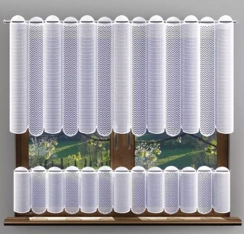 Zazdrostka żakardowa na metry 681008 wysokość 40 cm kolor biały