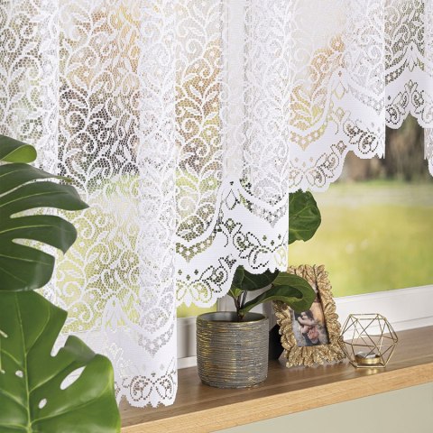 BOGUMIŁA Firanka żakardowa gotowa, szerokość 300 x wysokość 160cm, kolor 001 biały 004542/FBL/001/300160/1