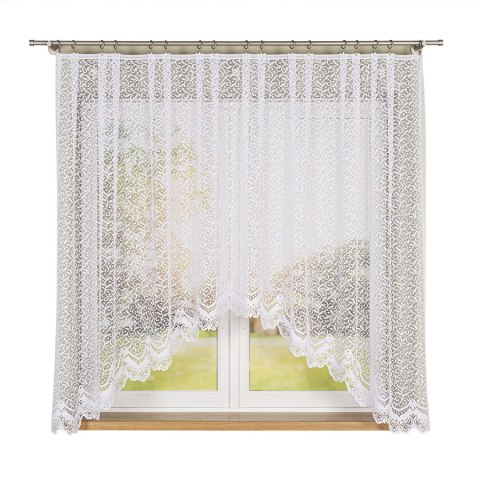 BOGUMIŁA Firanka żakardowa gotowa, szerokość 300 x wysokość 160cm, kolor 001 biały 004542/FBL/001/300160/1