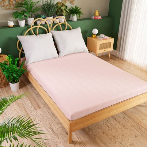 DREAMY PREMIUM Prześcieradło jersey z gumką, szerokość 220 x wysokość 200cm, kolor 014 jasny różowy 100033/JEG/014/220200/1
