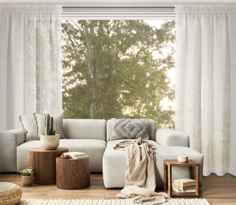 ZASŁONA GOTOWA NADIN NA TAŚMIE 140 X 270 CM NATURALNY