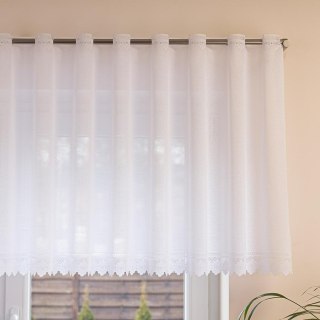 Zazdrostka żakardowa ze wzorem na samym dole, wysokość 70cm, kolor 001 biały 361930/000/001/000070/1