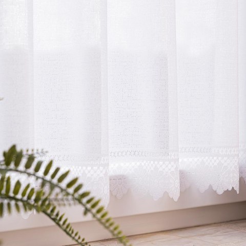 Zazdrostka żakardowa ze wzorem na samym dole, wysokość 70cm, kolor 001 biały 361930/000/001/000070/1