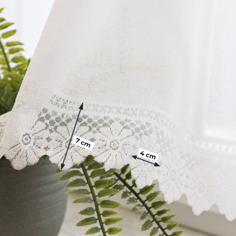 Zazdrostka żakardowa ze wzorem na samym dole, wysokość 70cm, kolor 001 biały 361930/000/001/000070/1