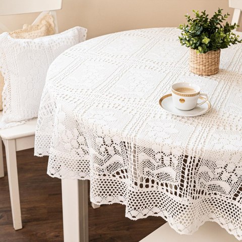 INESS Obrus ażurowy, fi 160cm , kolor 001 biały 913501/KSP/001/160000/1