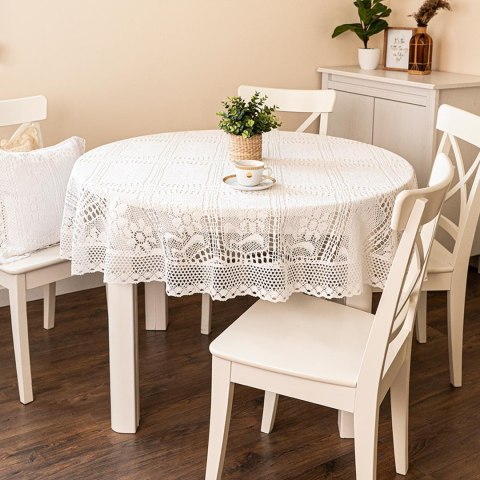 INESS Obrus ażurowy, fi 160cm , kolor 001 biały 913501/KSP/001/160000/1