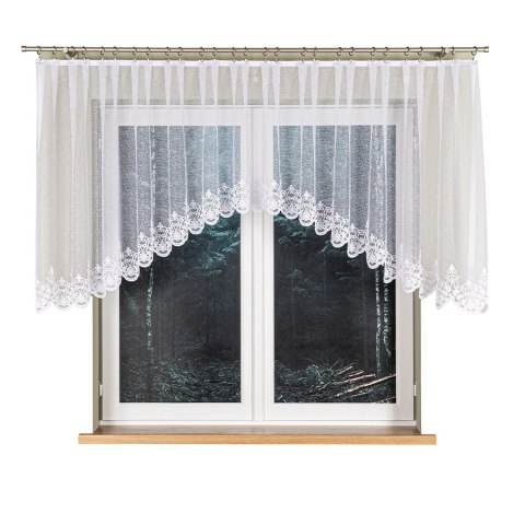 ŻANETA Firanka żakardowa odpasowana, szerokość 300 x wysokość 105cm, kolor 001 biały 181043/FOL/001/000101/1