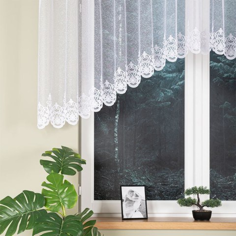ŻANETA Firanka żakardowa odpasowana, szerokość 400 x wysokość 105cm, kolor 001 biały 181043/FOL/001/000102/1