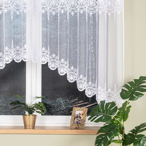 ŻANETA Firanka żakardowa odpasowana, szerokość 400 x wysokość 135cm, kolor 001 biały 181043/FOL/001/000132/1