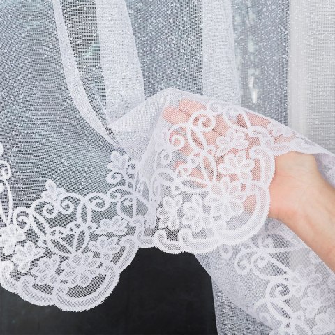 ŻANETA Firanka żakardowa odpasowana, szerokość 400 x wysokość 135cm, kolor 001 biały 181043/FOL/001/000132/1