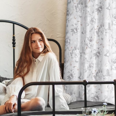 ZASŁONA GOTOWA SIENNA 140 X 250 CM SREBRNY