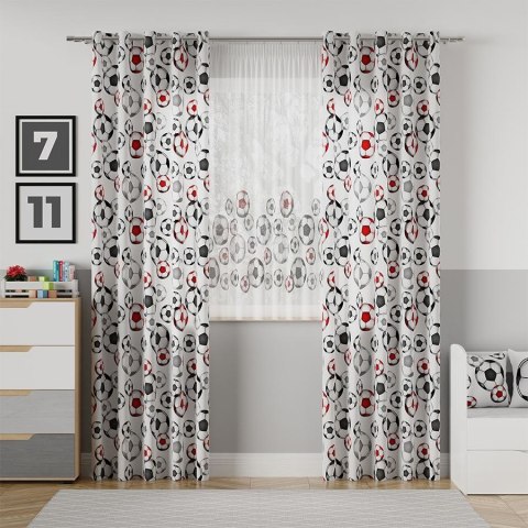 FUTBOL Tkanina dekoracyjna typu MILAS, szerokość 165cm, kolor 003 czerwony (do wyczerpania zasobów) D00051/MIL/003/165000/1