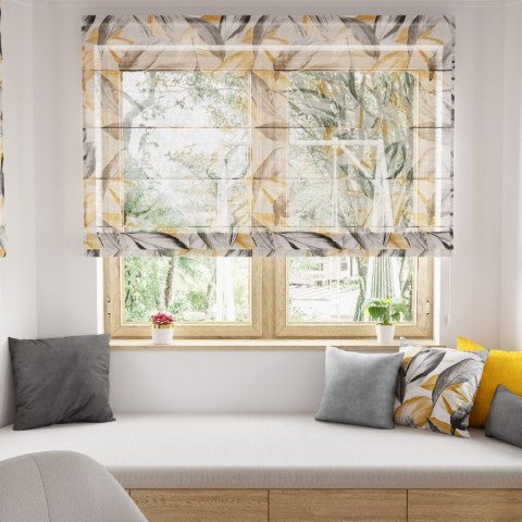 PERUGA Tkanina dekoracyjna LINO, wysokość 160cm, kolor 001 musztardowy D00008/LIN/001/000160/1