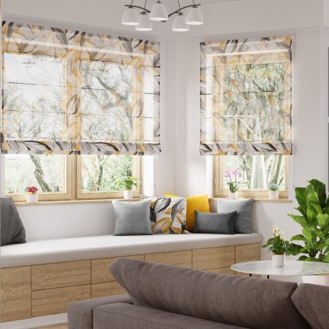 PERUGA Tkanina dekoracyjna LINO, wysokość 160cm, kolor 001 musztardowy D00008/LIN/001/000160/1