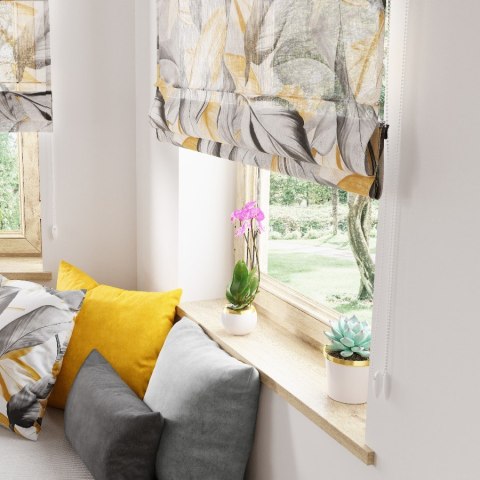 PERUGA Tkanina dekoracyjna LINO, wysokość 160cm, kolor 001 musztardowy D00008/LIN/001/000160/1