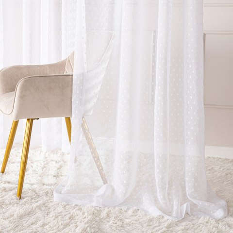 Firana gotowa na taśmie, szerokość 140cm x wysokość 250cm, kolor 001 biały 424091/FGT/001/140250/1