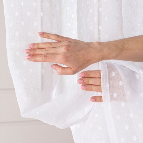 Firana gotowa na taśmie, szerokość 140cm x wysokość 250cm, kolor 001 biały 424091/FGT/001/140250/1