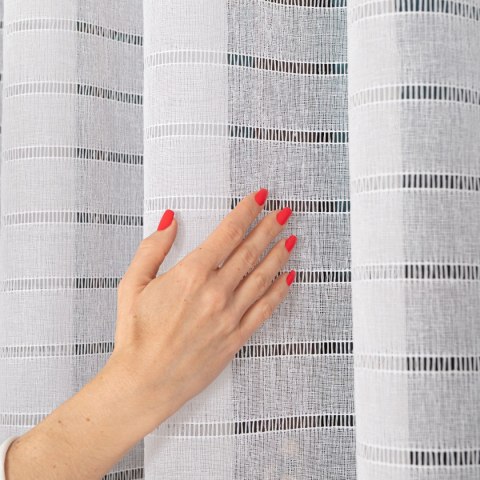 Firanka fantazyjna z ołowianką, wysokość 300cm, kolor 001 biały 424088/OLO/001/000300/1