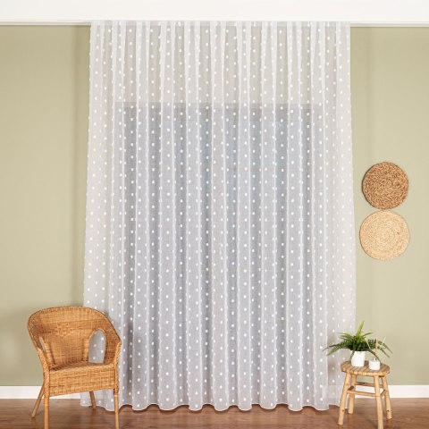 Firanka fantazyjna z ołowianką na metry 424092 wysokość 300 cm kolor biały