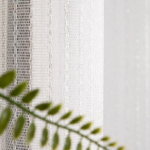 Firanka fantazyjna z ołowianką, wysokość 300cm, kolor 004 biały ze srebrną nitką 002047/OLO/004/000300/1