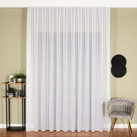 Firanka fantazyjna z ołowianką, wysokość 300cm, kolor 004 biały ze srebrną nitką 002047/OLO/004/000300/1